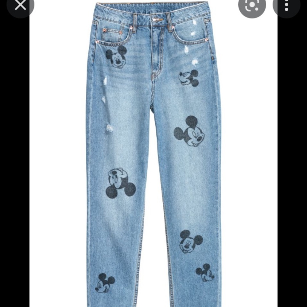 H&M X disney ripped jeans